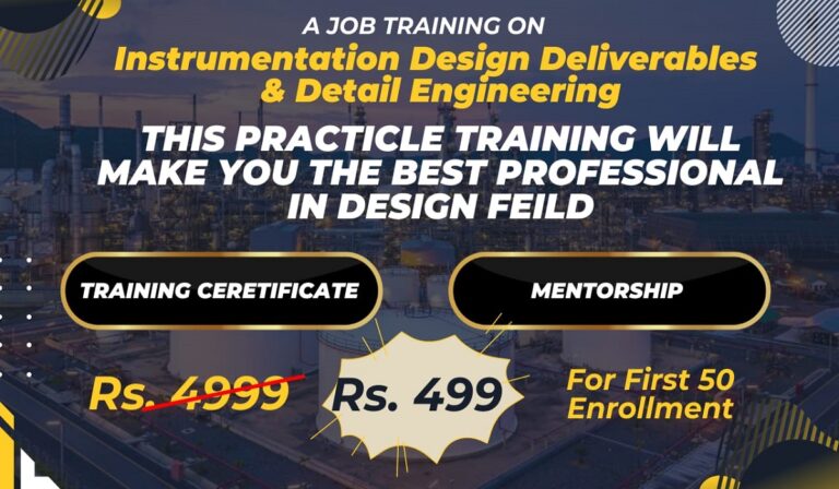 A Job Training On Instrumentation Design Deliverables and Detail Engineering
